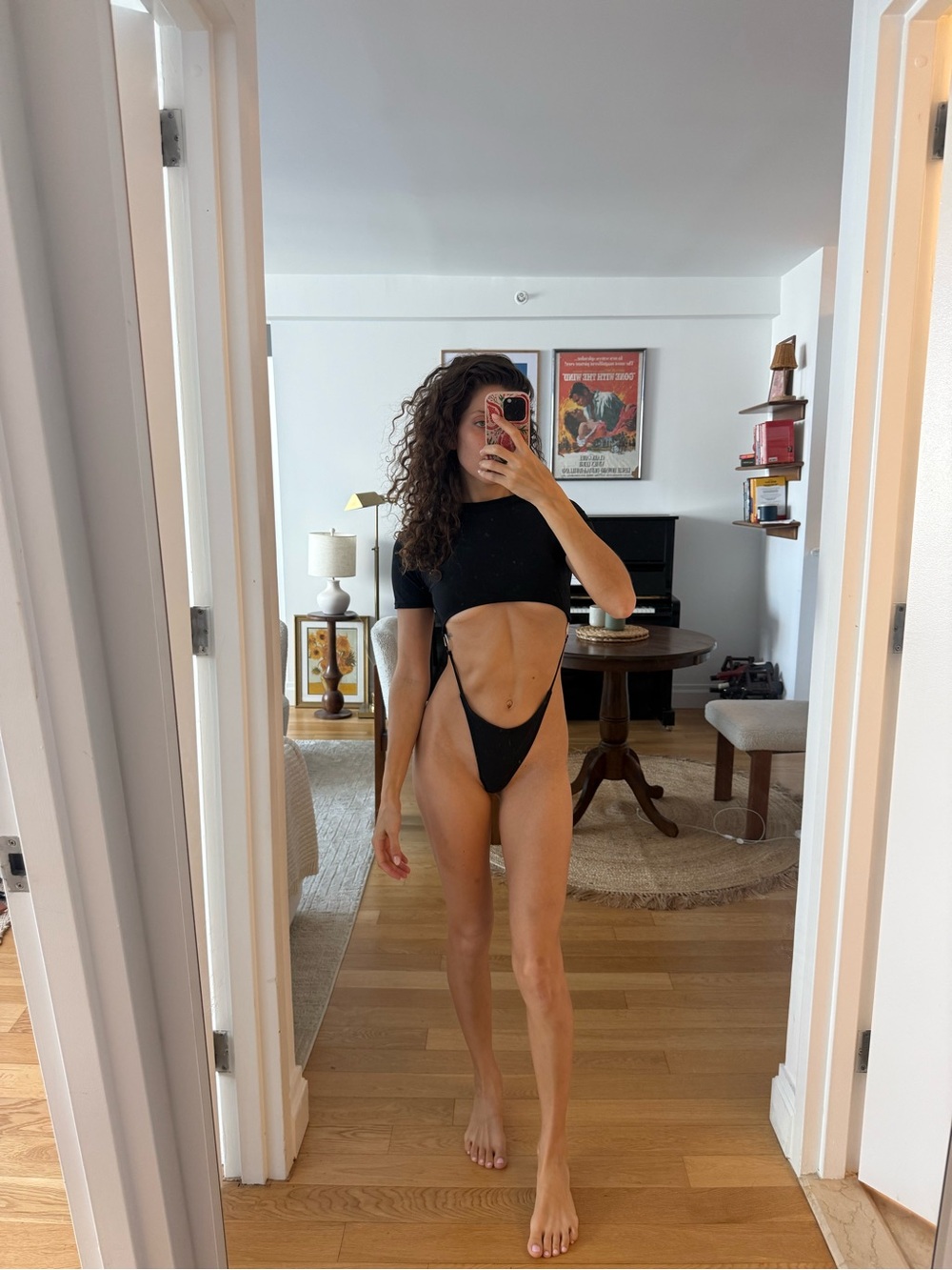 Black Cutout Crop Top - Women